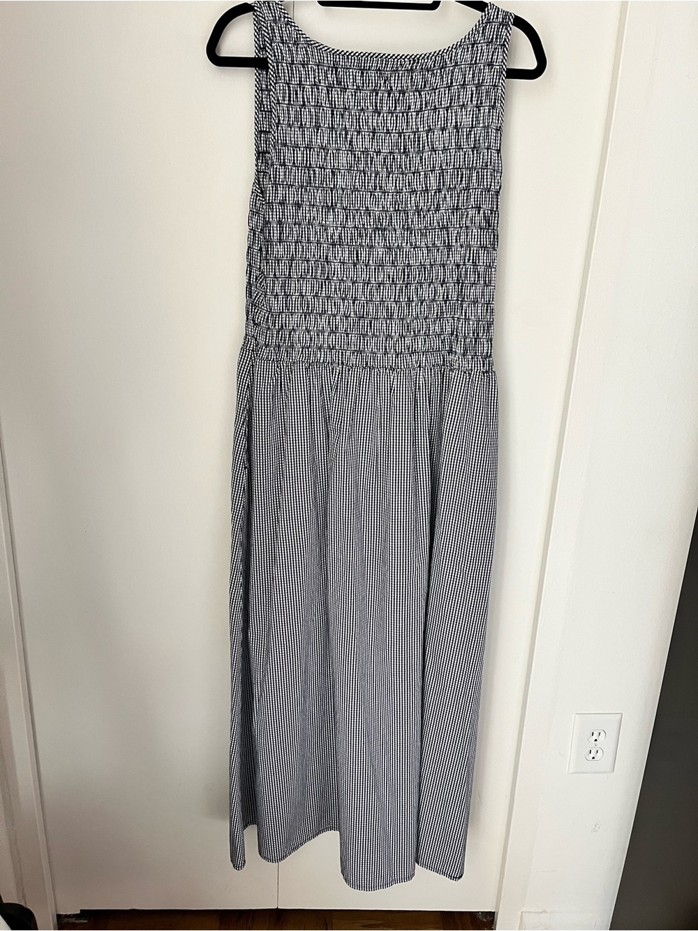 Smocked Navy and White Midi Dress by Gap